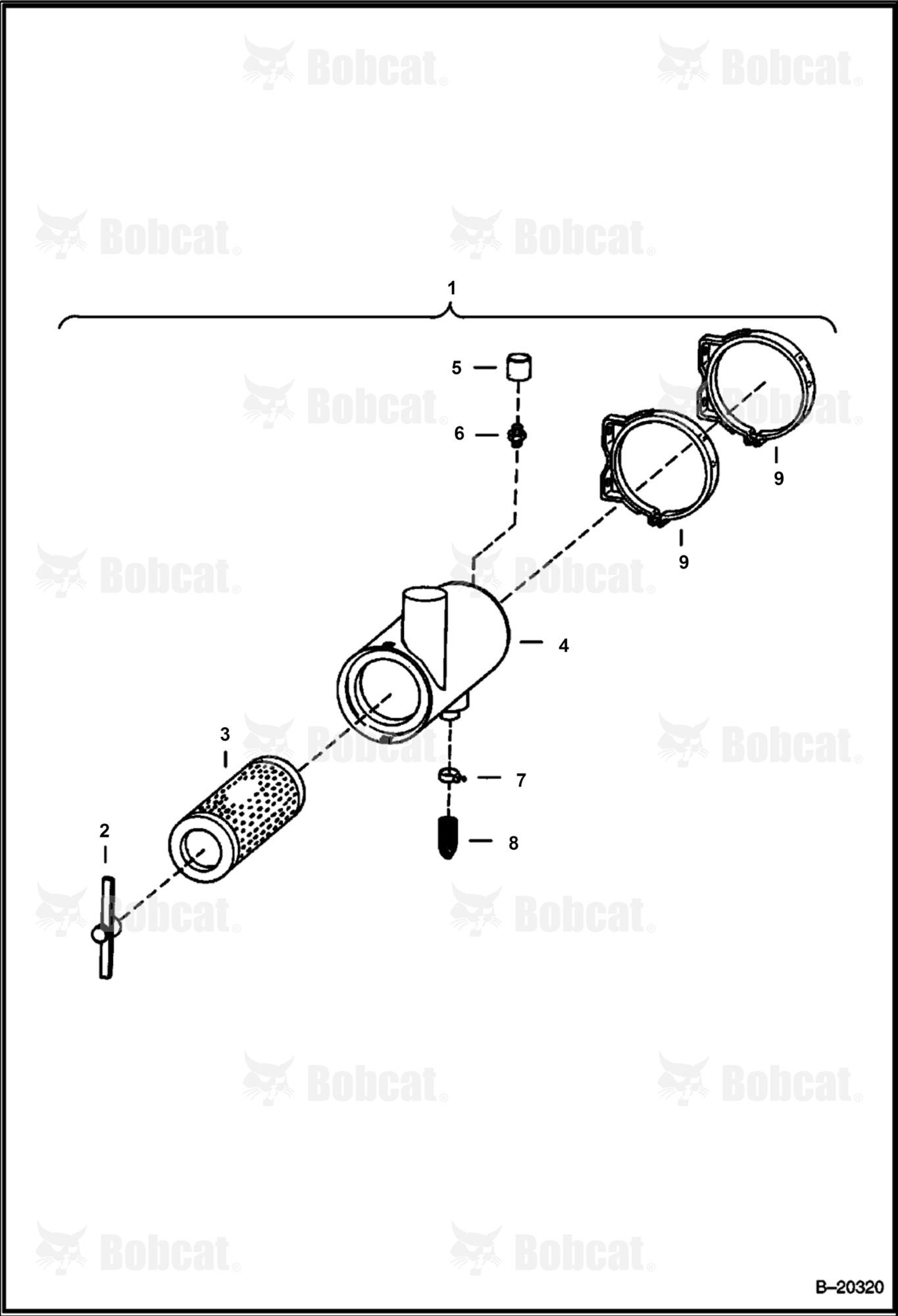 Air Cleaner (Single Element) (Engine S/N 12703 & Below)