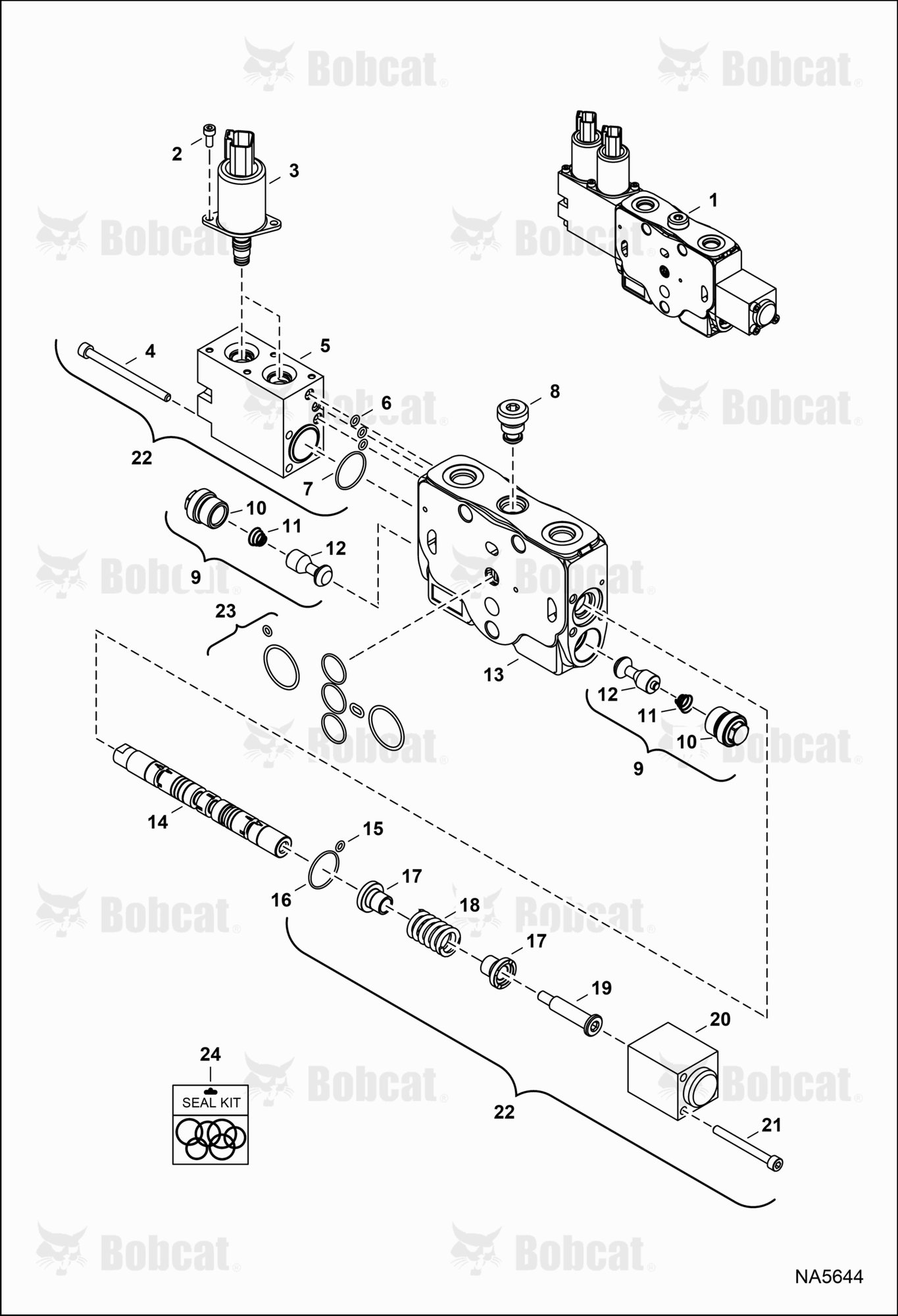 Hydraulic Control Valve (Boom Swing Section)