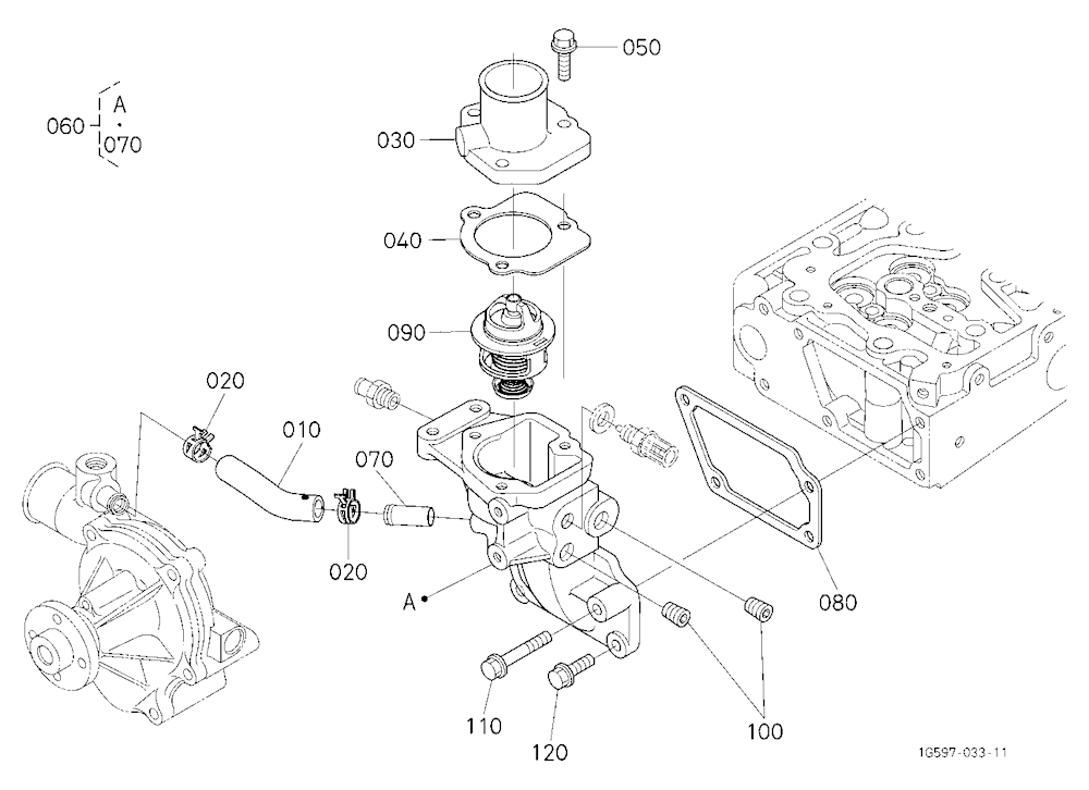 Water Flange And Thermostat
