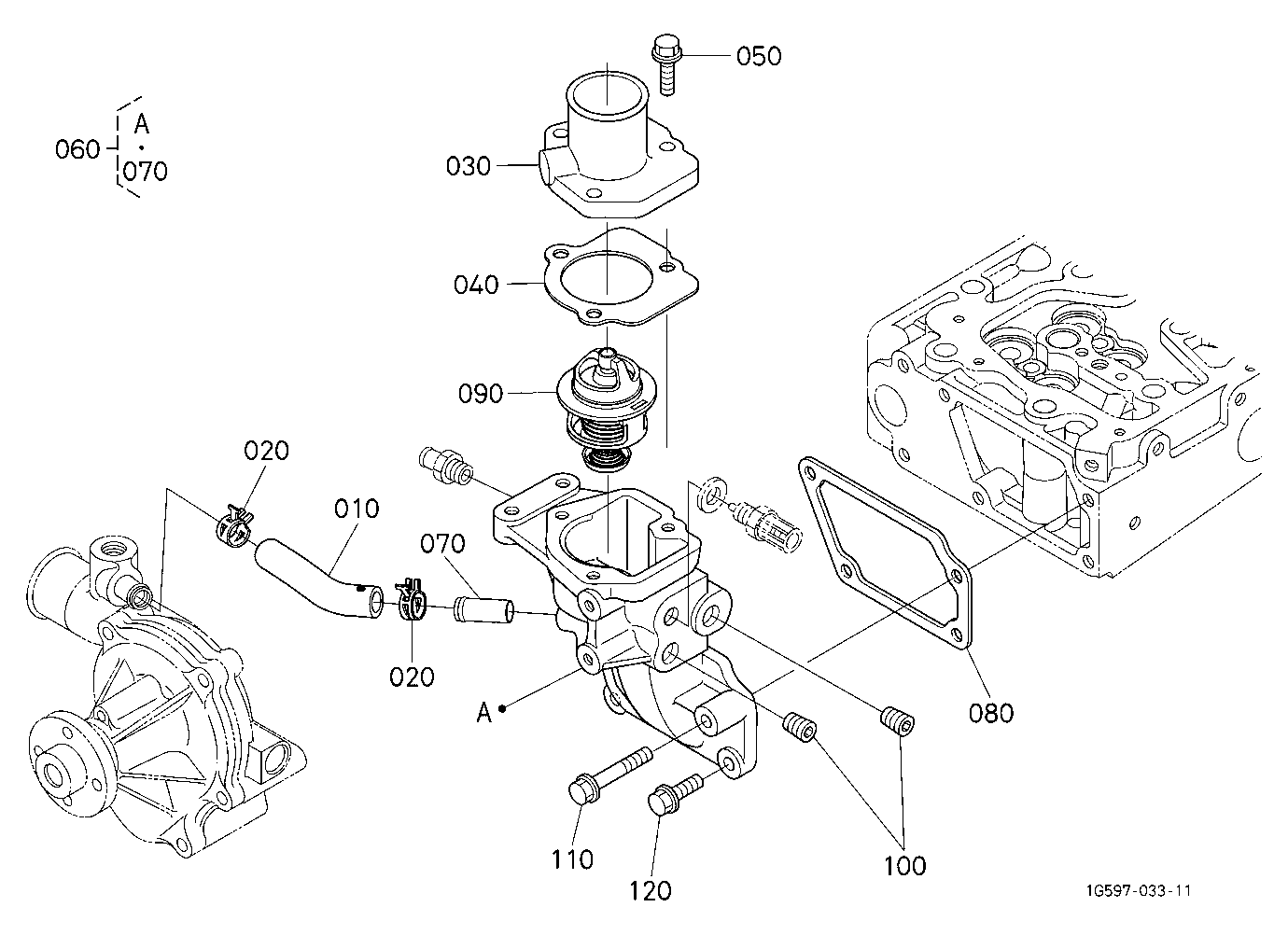 Water Flange And Thermostat