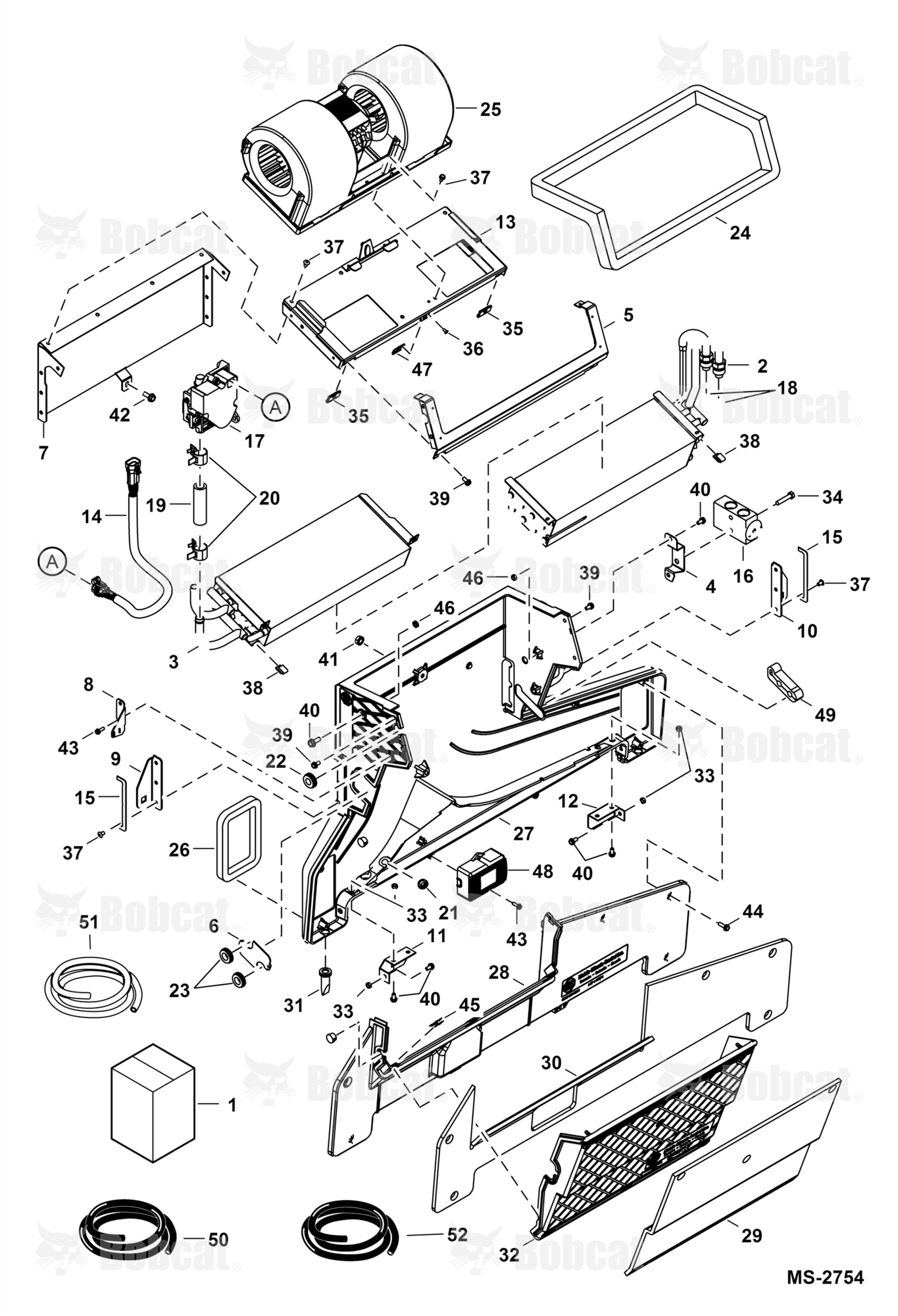 Heater & A/C (HVAC Assembly) (Plastic Housing) (Two Piece Blower Mount)