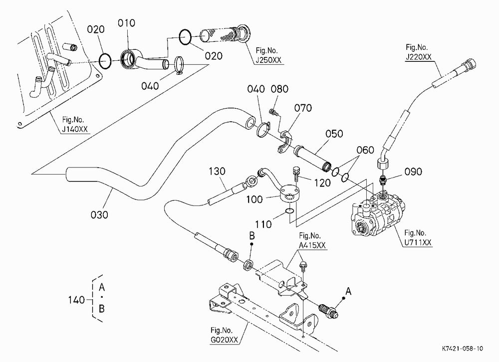 DOUBLE HYD. PUMP KIT (OIL LINE) (W/G No.V5272) [OP