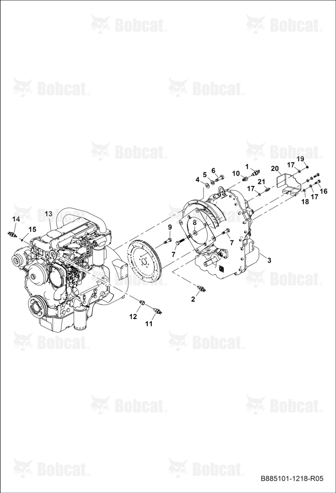Engine and Transmission Connections B45211083 & Above