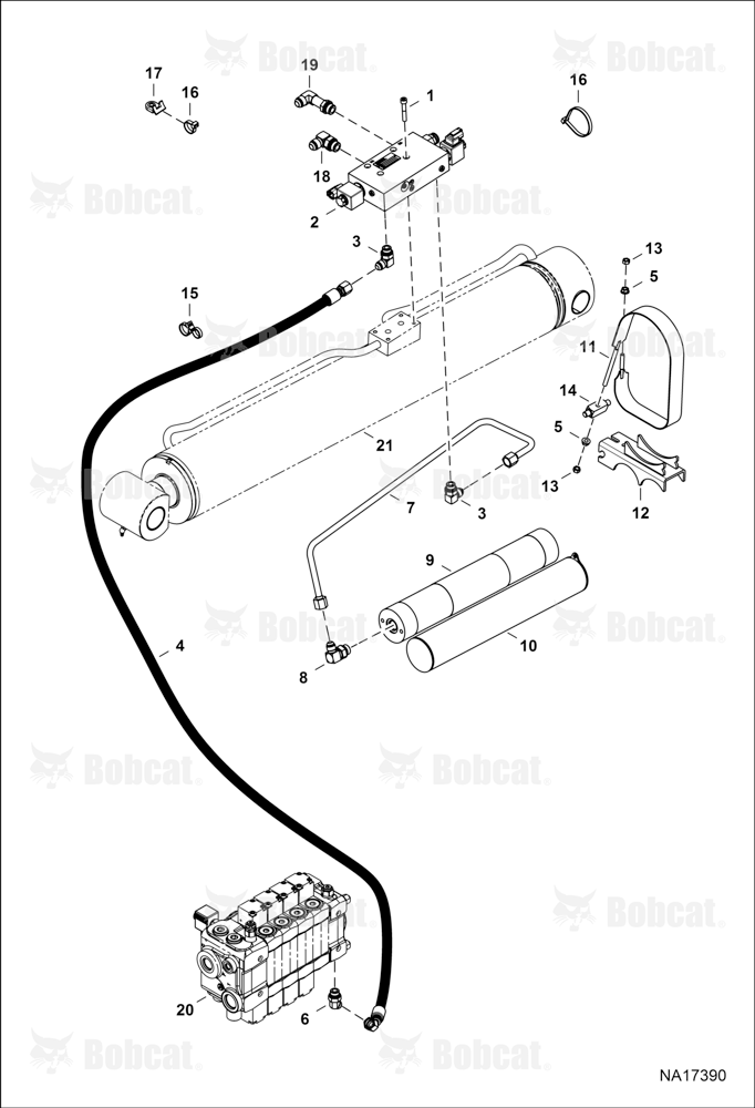 Boom Suspension (Single Accumulator)  B4BT11001 - B4BT14000, B4BU11001 - B4BU11101