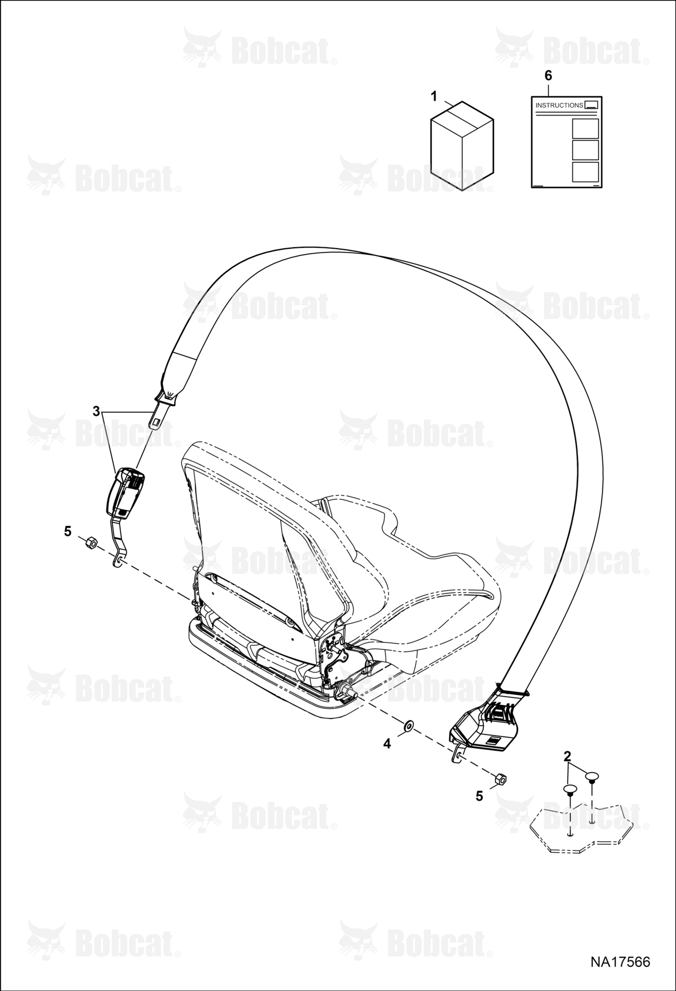 Seat Belt Kit - 3" (Two Point Retractable)