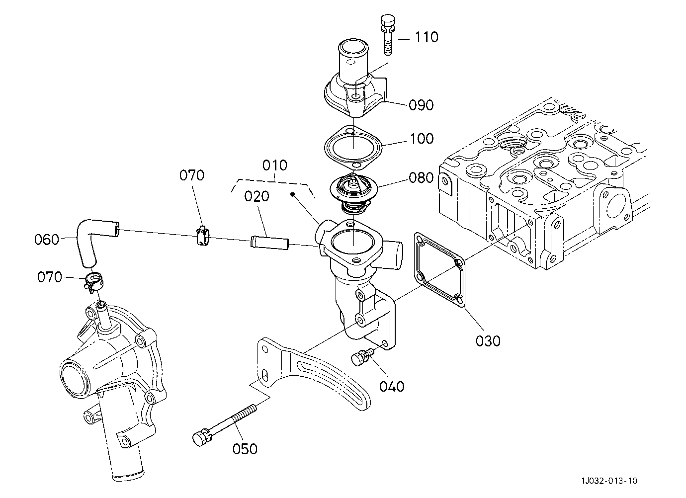 Water Flange And Thermostat