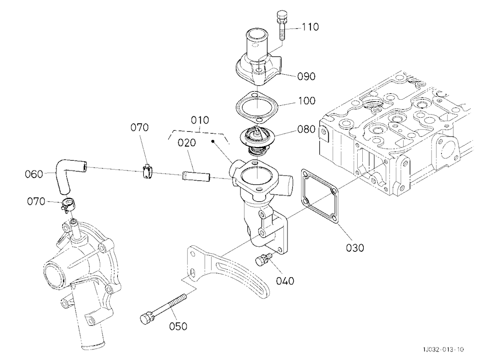 Water Flange And Thermostat