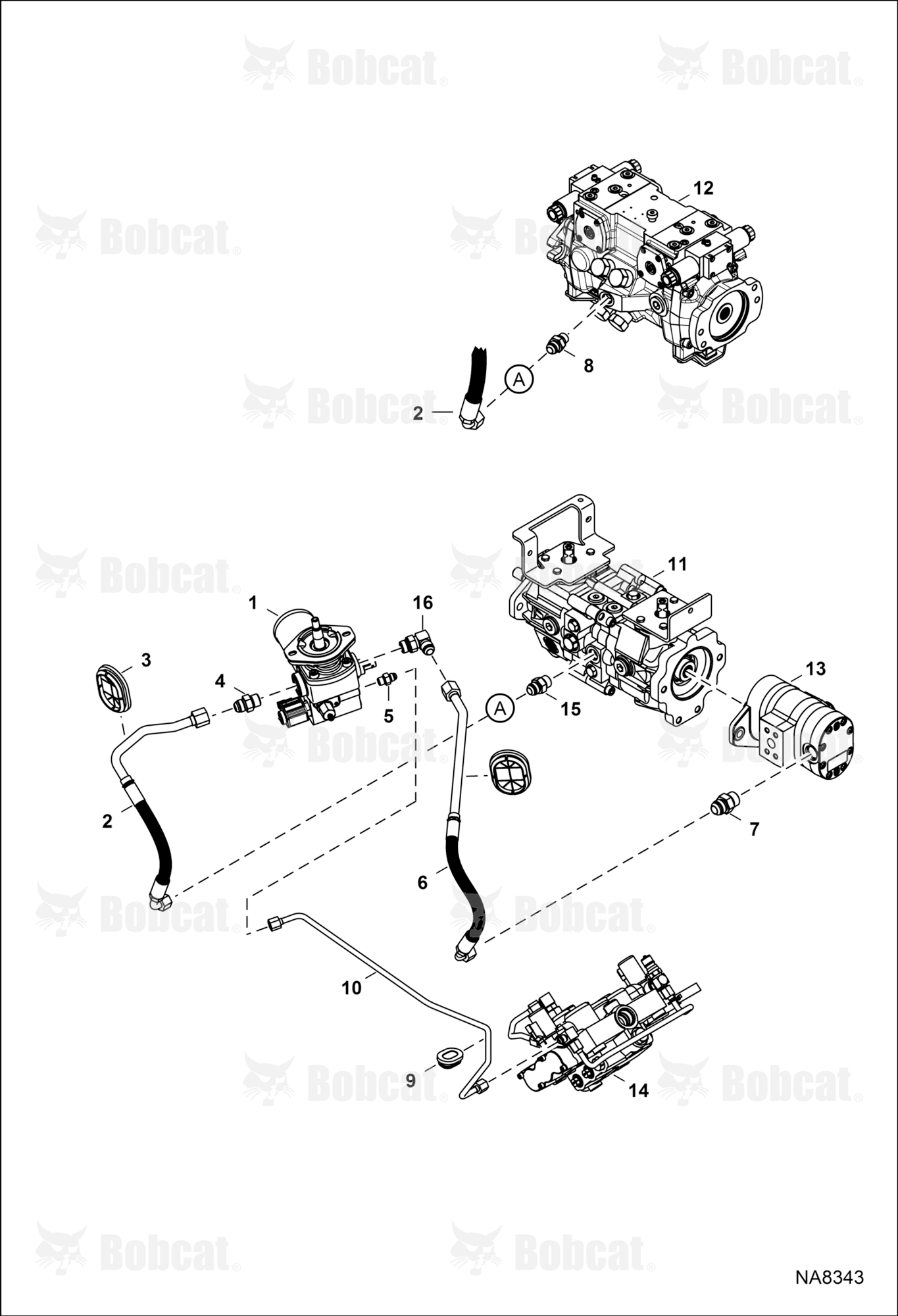 Hydrostatic Circuitry (Cooling Fan)  ALM411001 - ALM413557