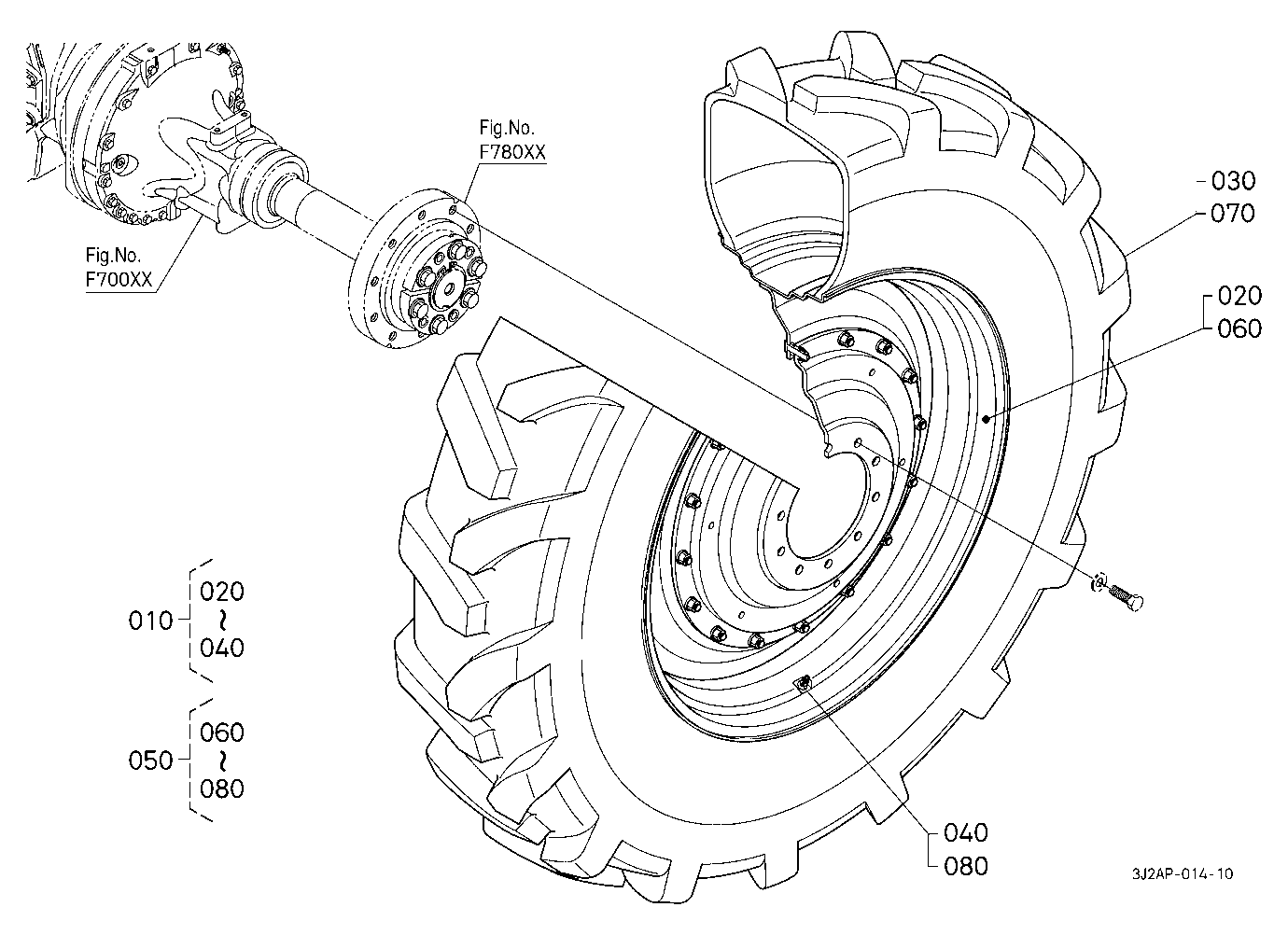 Rear Wheel (420/80R46:10 Hole Rim) [Michelin]