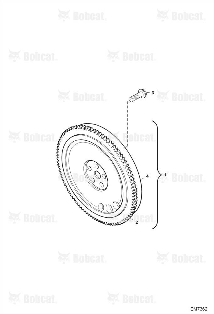 Flywheel (Engine S/N 7U0001 - 4JB9999)