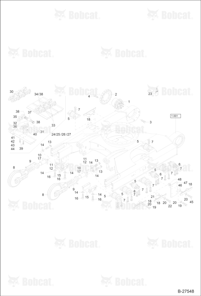 Bobcat ZX75 Track VERSION, Steel Tracks 400MM, 500MM, 700MM, Parts