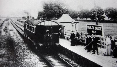 A G.W.R. publicity photograph at the opening of Stanley Bridge Halt