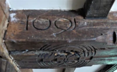 Old Orchard Cottage Beam Carving