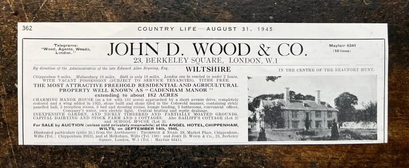 Cadenham Manor Sale Advert