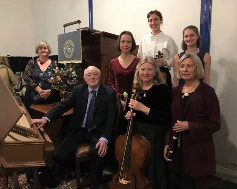 Dr Christopher Kent with his Consort of musicians.