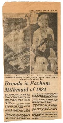 Brenda is Foxham Milkmaid of 1984