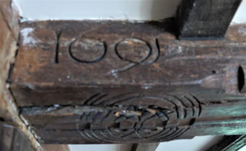 Old Orchard Cottage Beam Carving