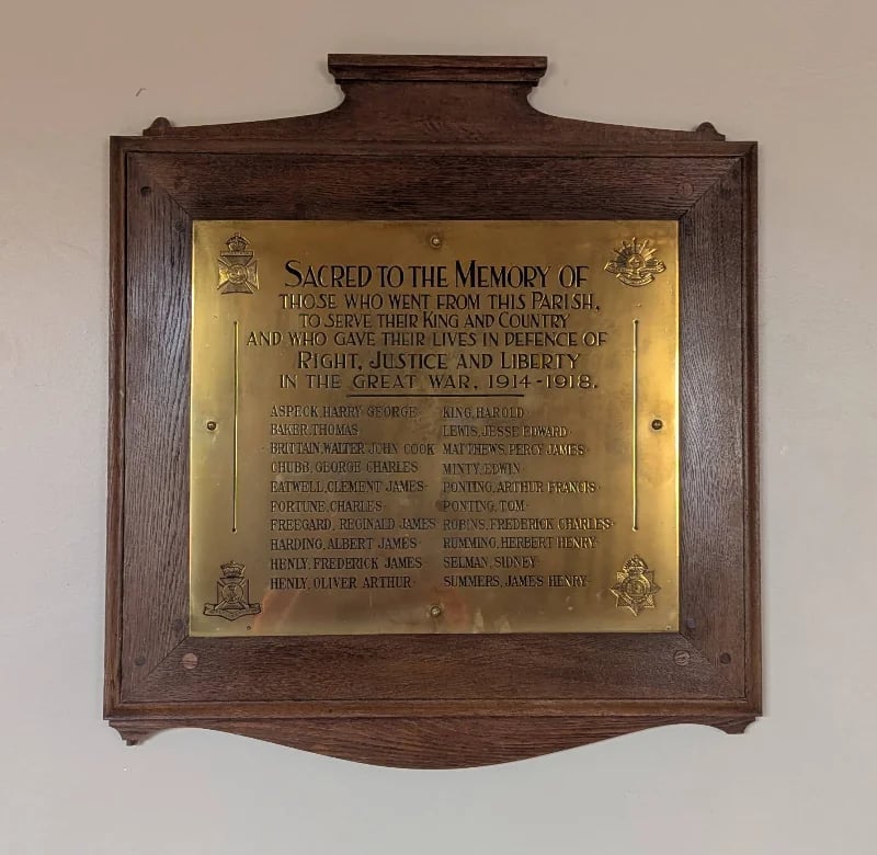 Foxham War Memorial in Foxham Reading Room