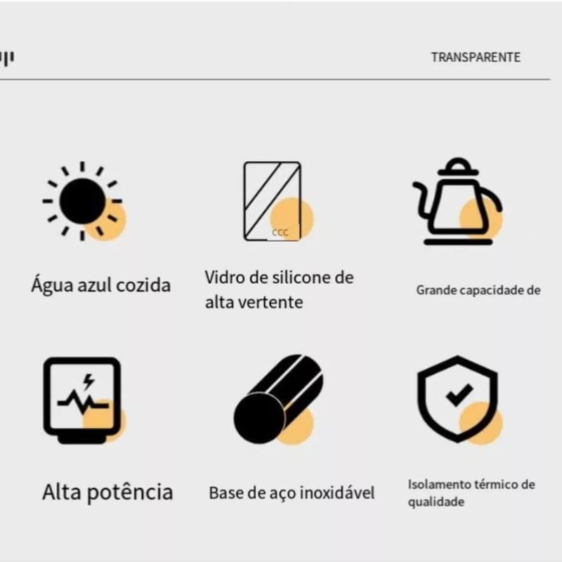 Chaleira Elétrica de Vidro Kapbom 2L 110V