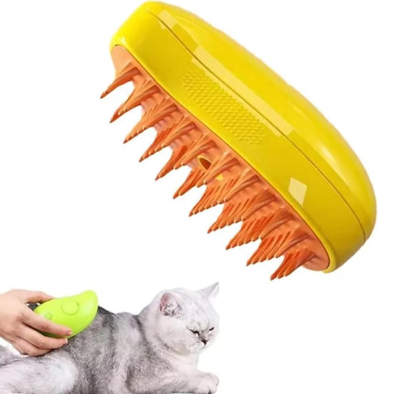 Escova Vapor Pet Recarregável Usb Elétrica Spray Gato Cães