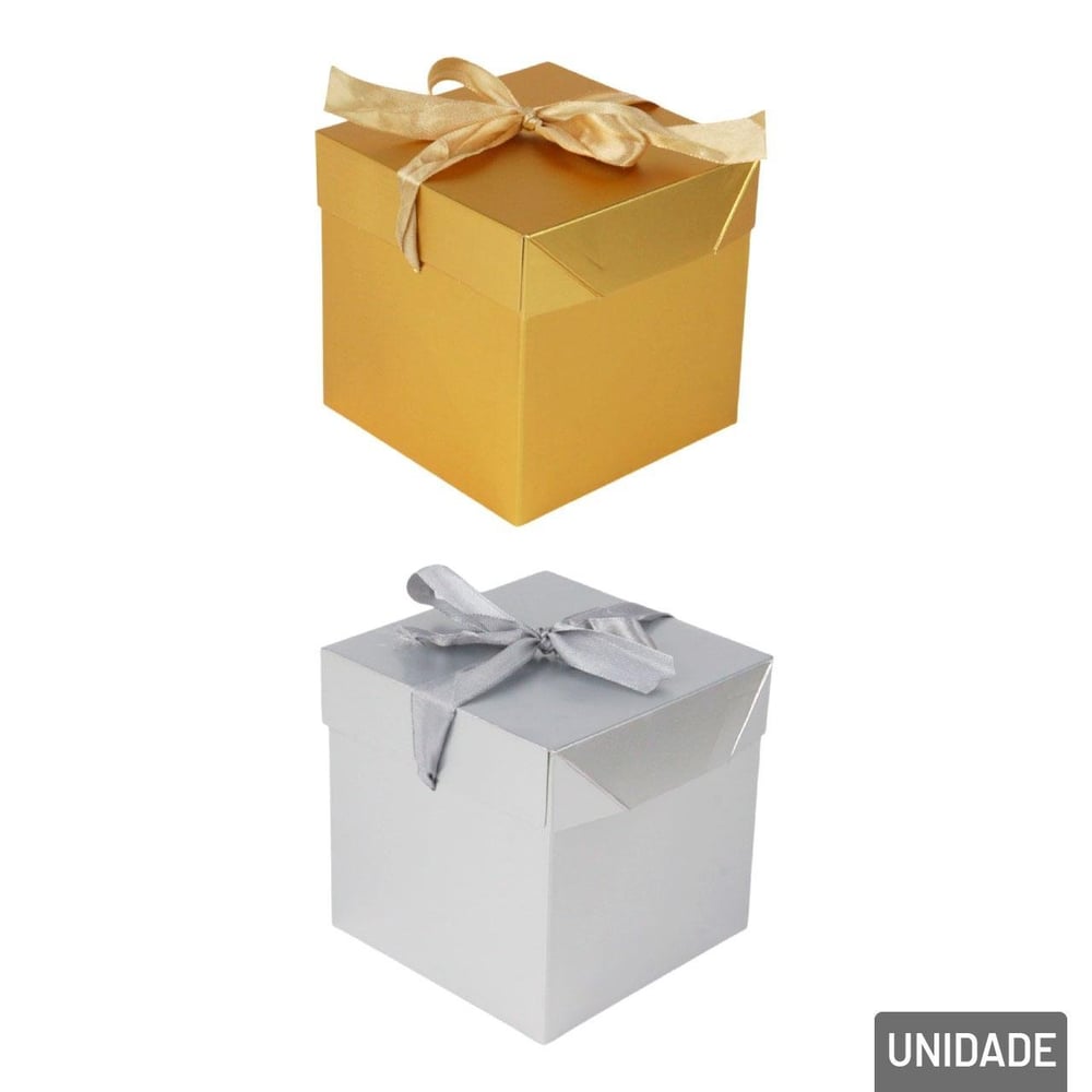 Caixa de Presente de Papel 11cm com Laço Color