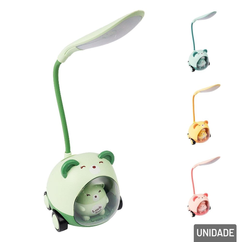 Luminária de Mesa 30cm LED Urso e Apontador Color