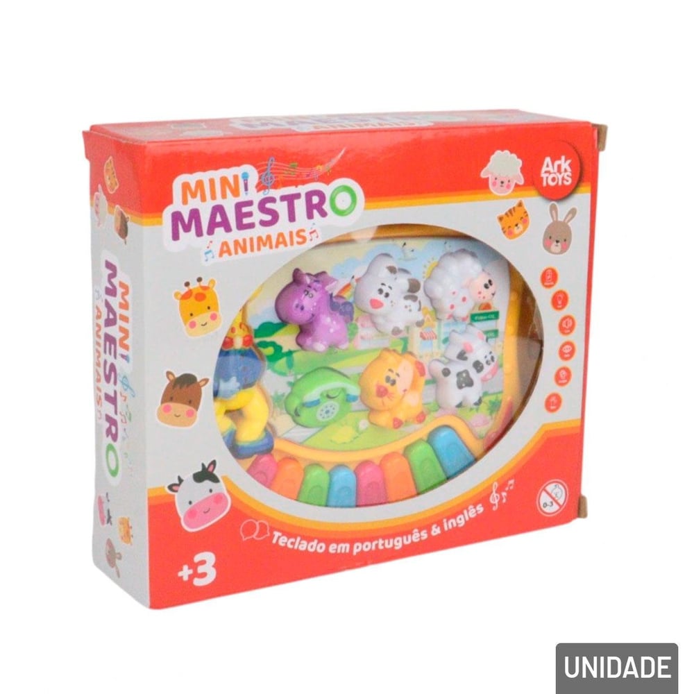 Teclado Musical Infantil Bilíngue Piano Animal
