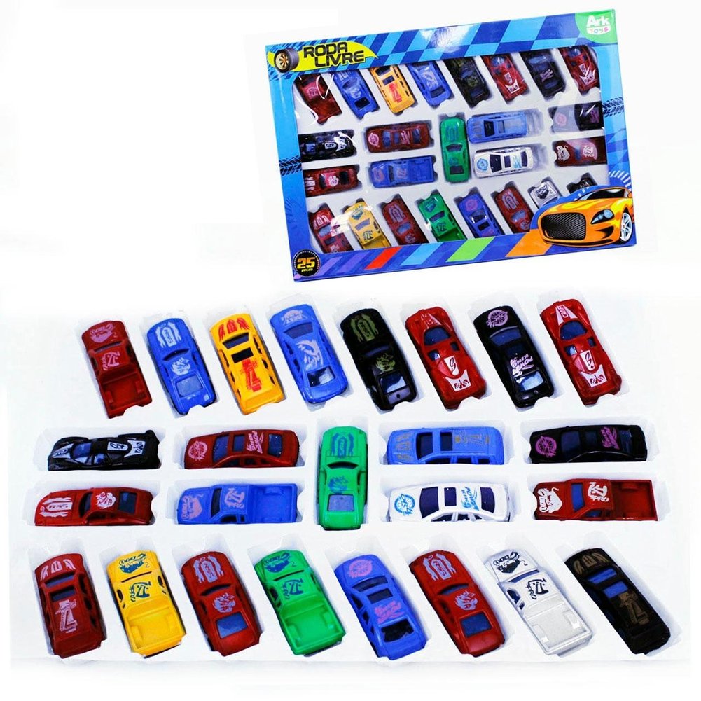Carrinho Mini Roda Livre 25 Peças Corrida Color