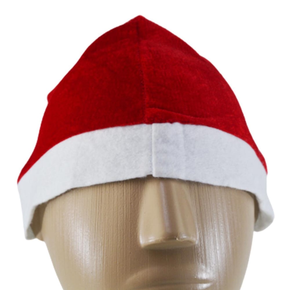 Gorro Papai Noel Veludo Vermelho e Branco Natal