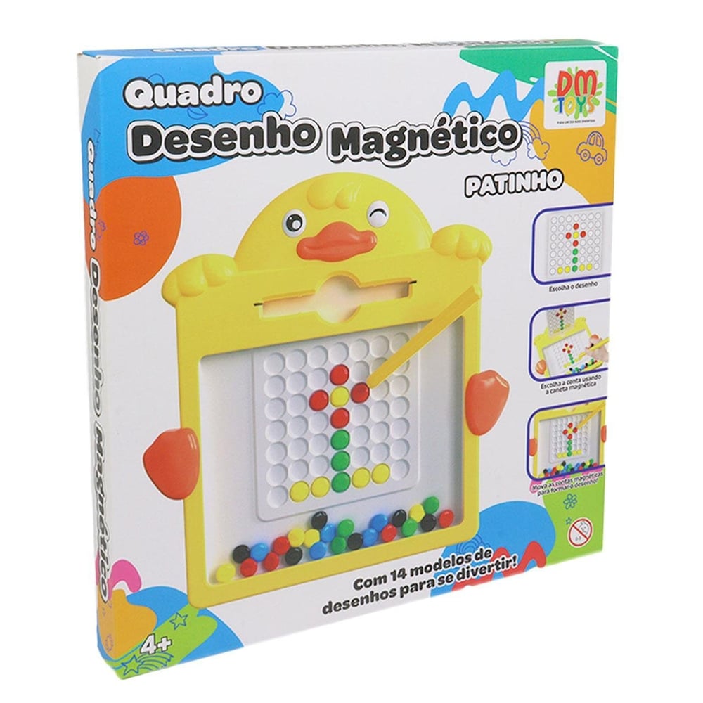 Lousa Mágica 25x25cm Desenho Magnético Patinho