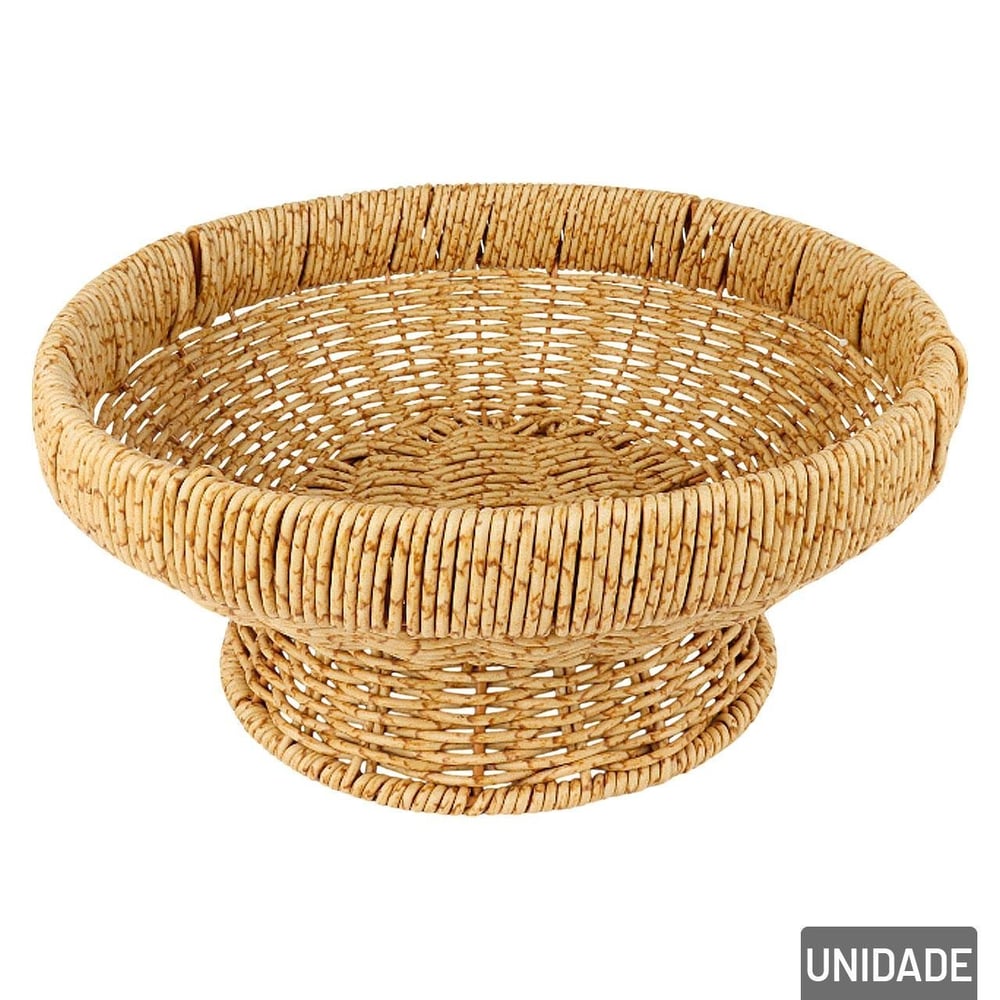 Fruteira de Plástico 25cm Redonda Trançada