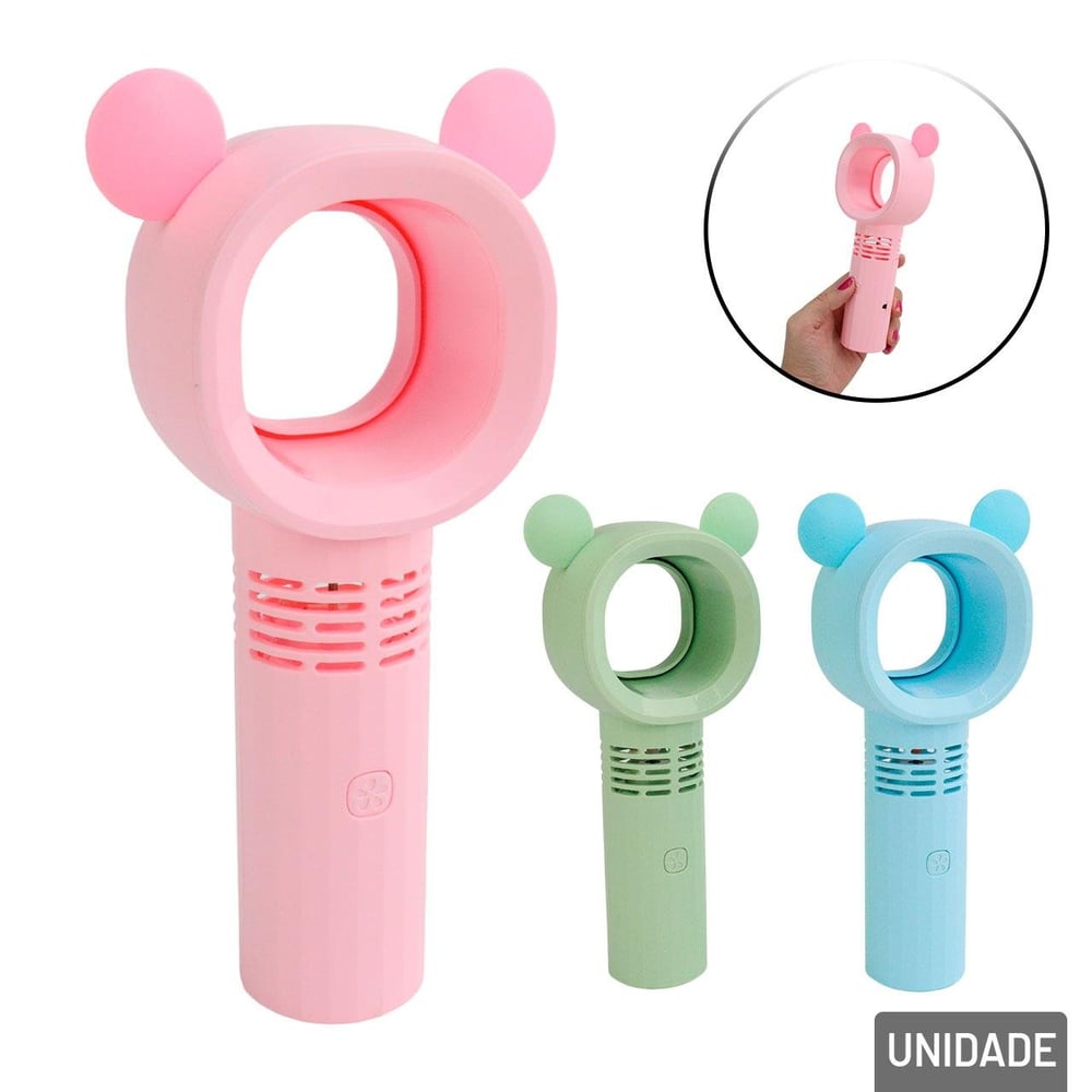 Ventilador sem Hélice USB 20cm Recarregável Cores Sortidas