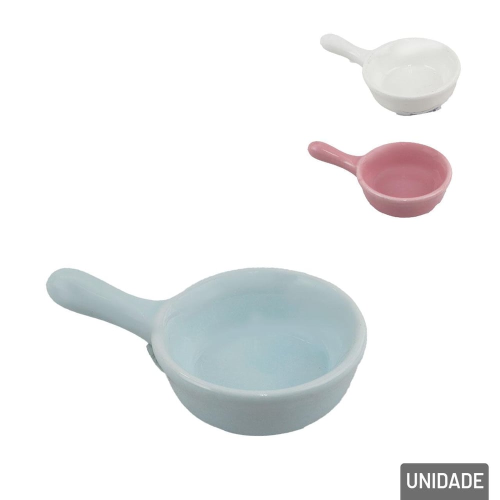 Enfeite de Cerâmica 6x10cm Mini Frigideira Color