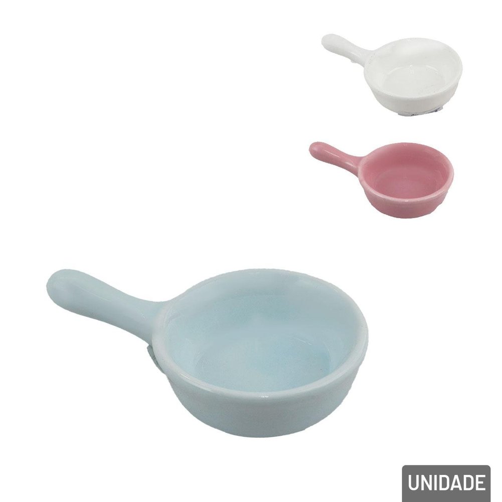 Enfeite de Cerâmica 6x10cm Mini Frigideira Color