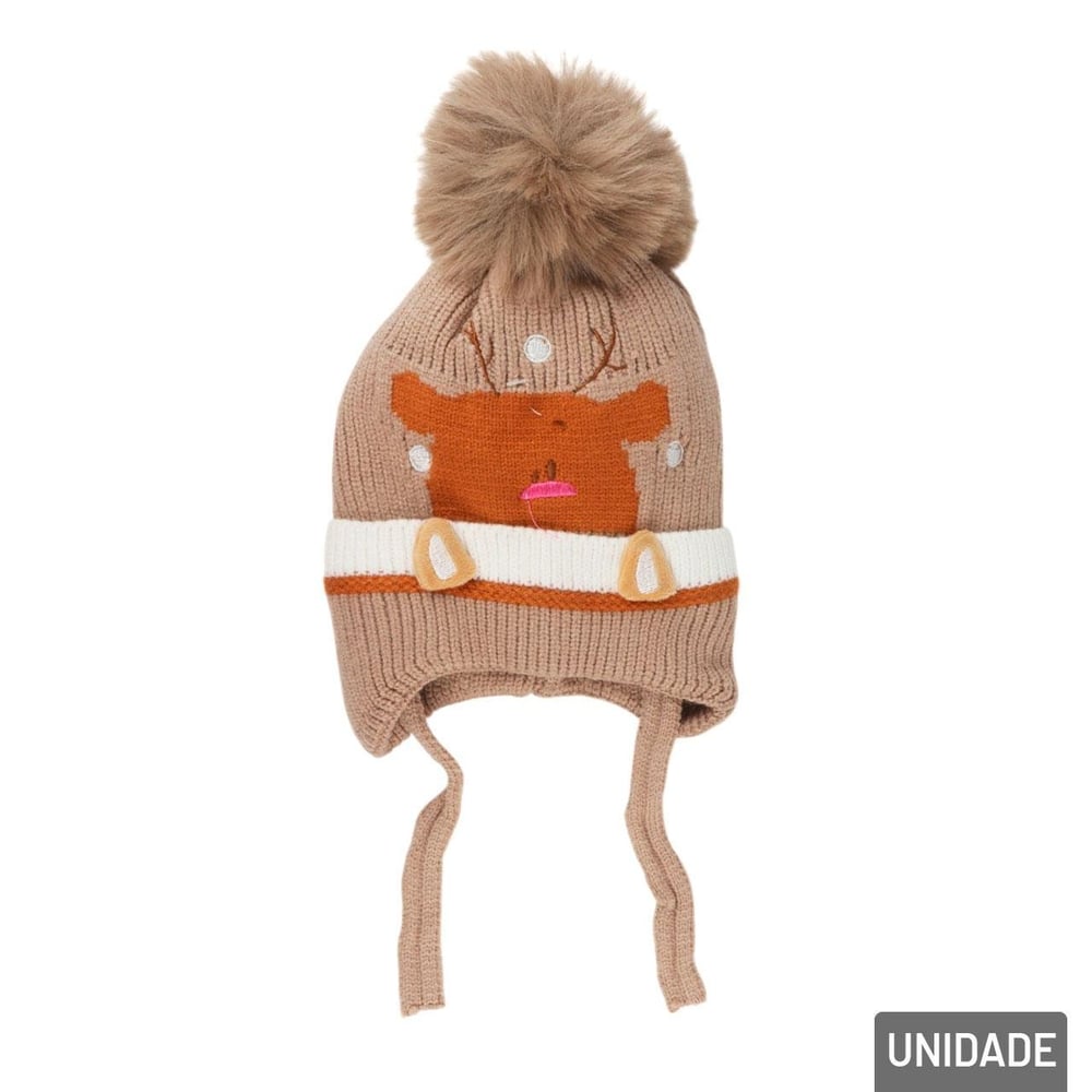 Touca Infantil Poliéster Forro Macio Pompom Color