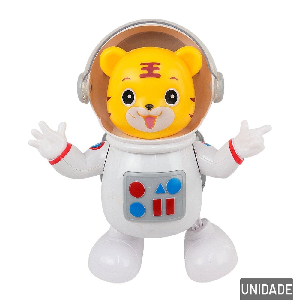 Tigre Astronauta à Pilha LUZ e Música Dançarino
