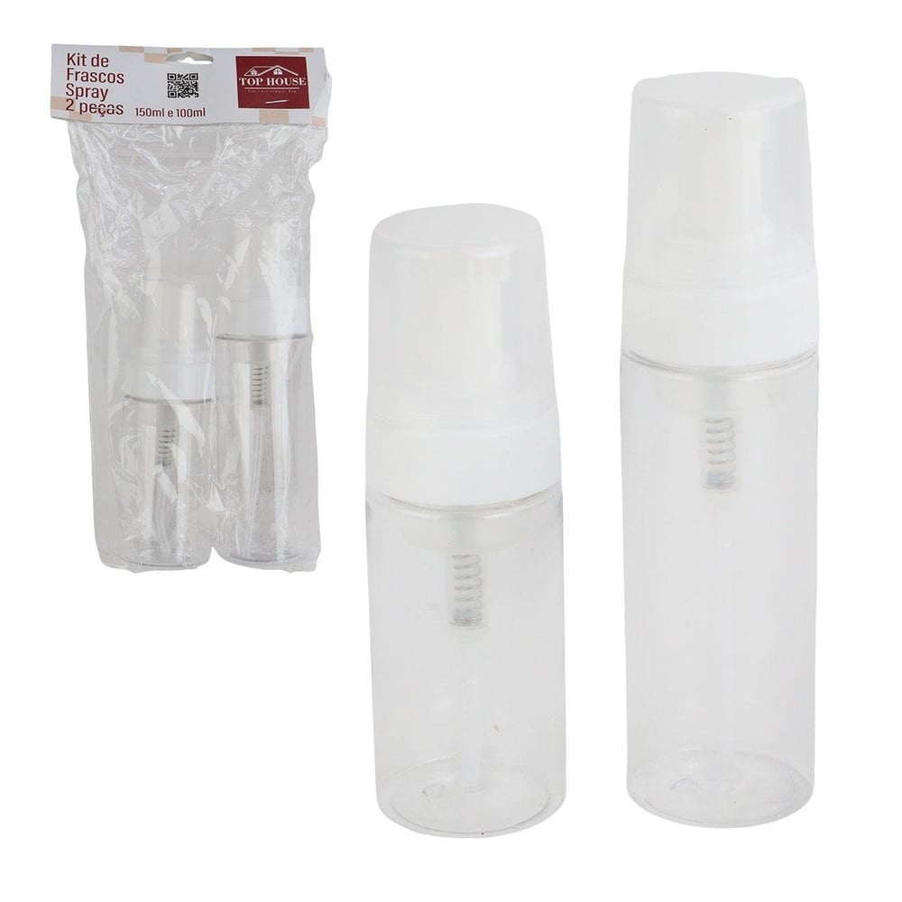 Frasco Spray Pump de Plástico 2 Peças 100ml/150ml