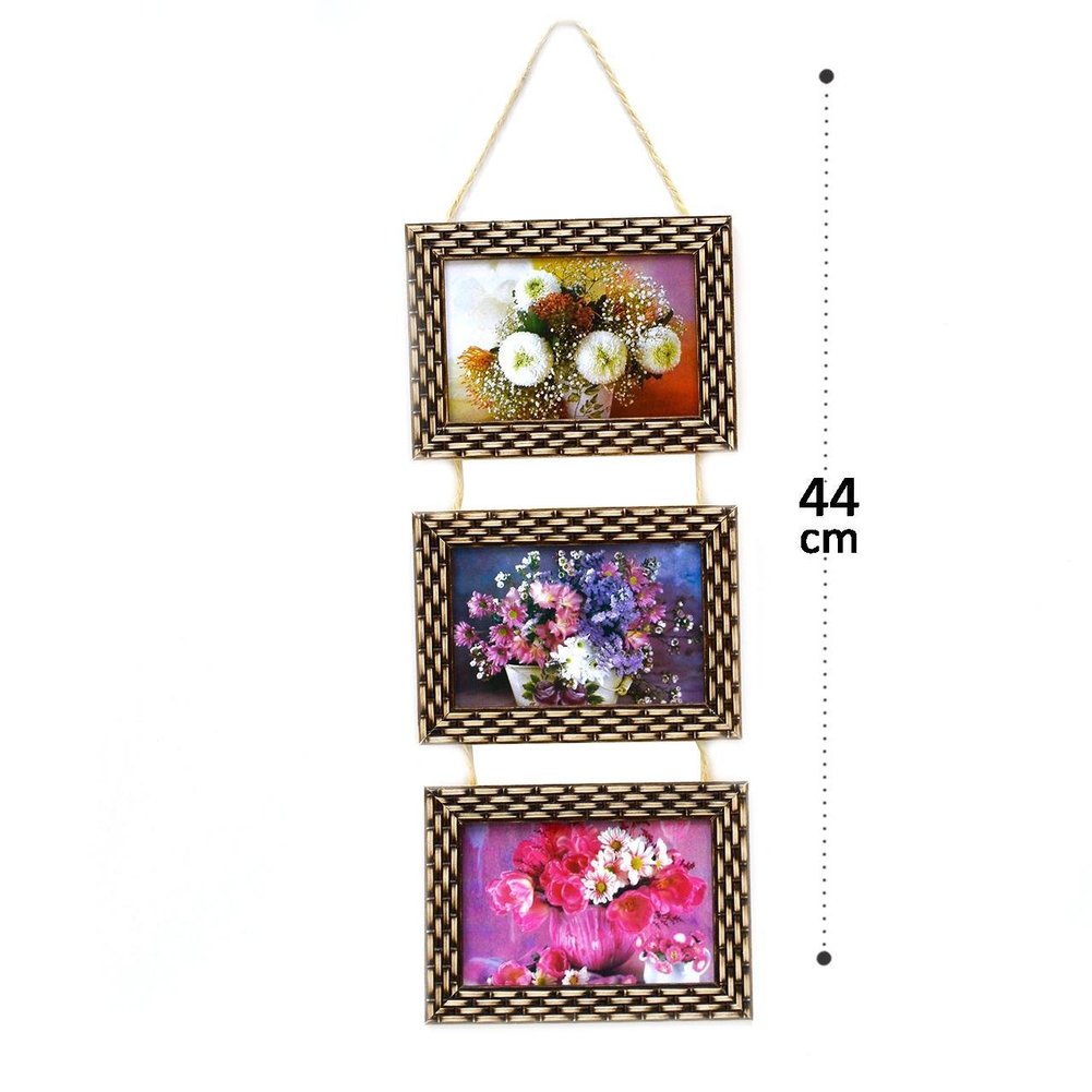 Porta Retrato de Madeira 10x15 Moldura Triplo