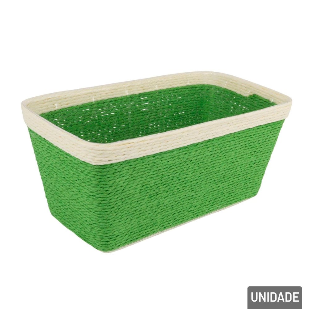 Cesto de Fibra de Papel e Plástico 23x13cm Color