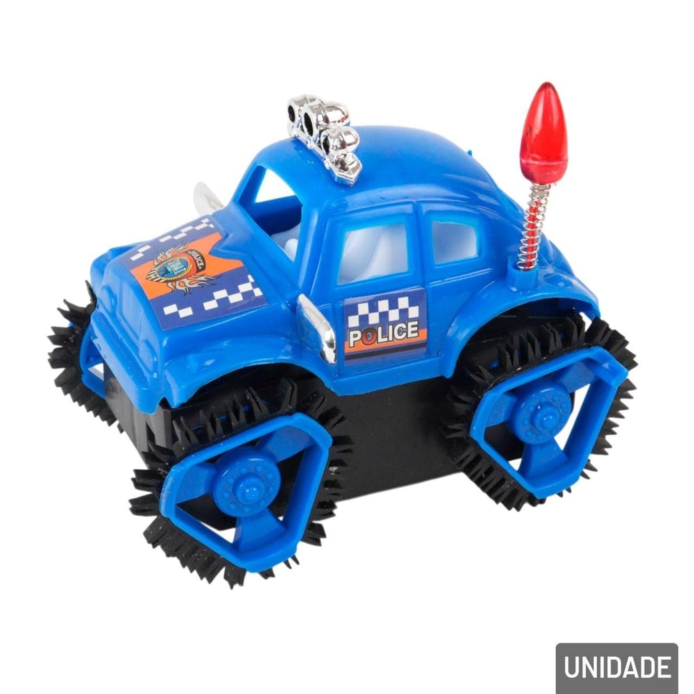 Carrinho Movido à Pilha Polícia Maluca com Luz