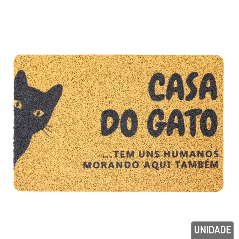 Tapete Capacho de Poliéster 38x58cm Frases
