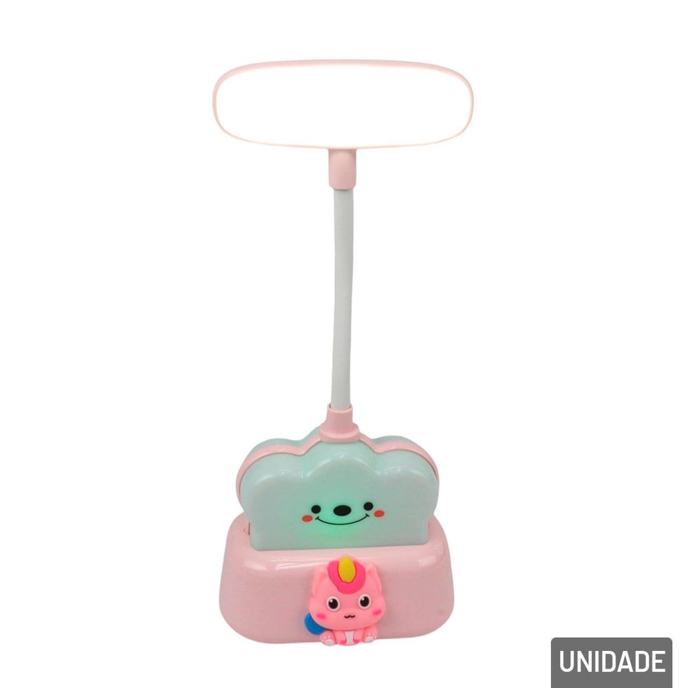 Luminária de Mesa 24cm EM LED Unicórnio