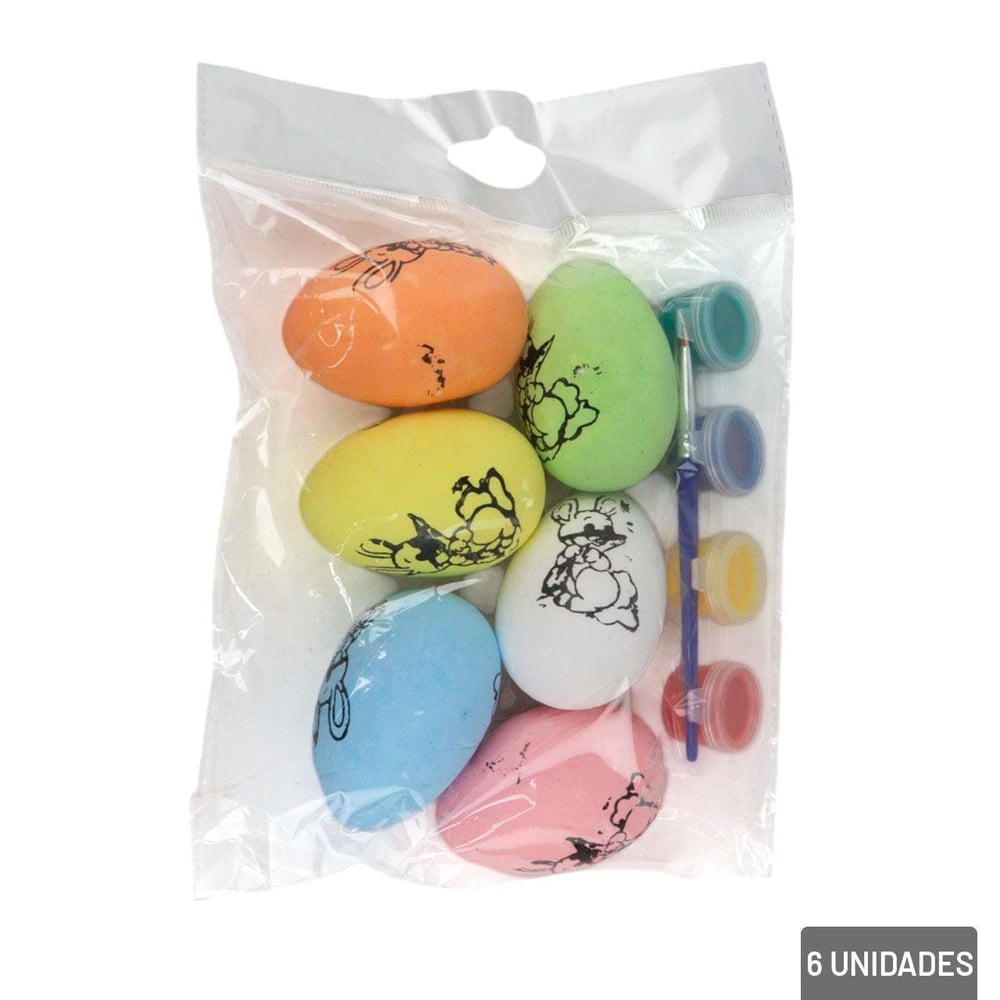 Enfeite de Páscoa Ovos Para Pintar Tinta 11 Peças