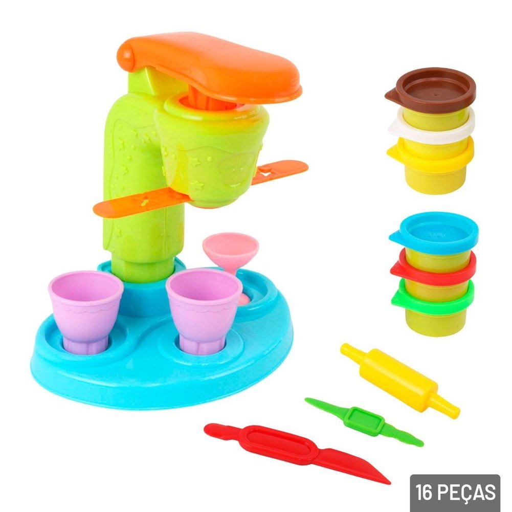 Massinha de Modelar 16 Peças Moldes Sorveteria