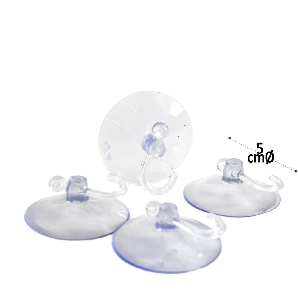 Gancho de Plástico 4 Pçs 5cm Ventosa Transparente