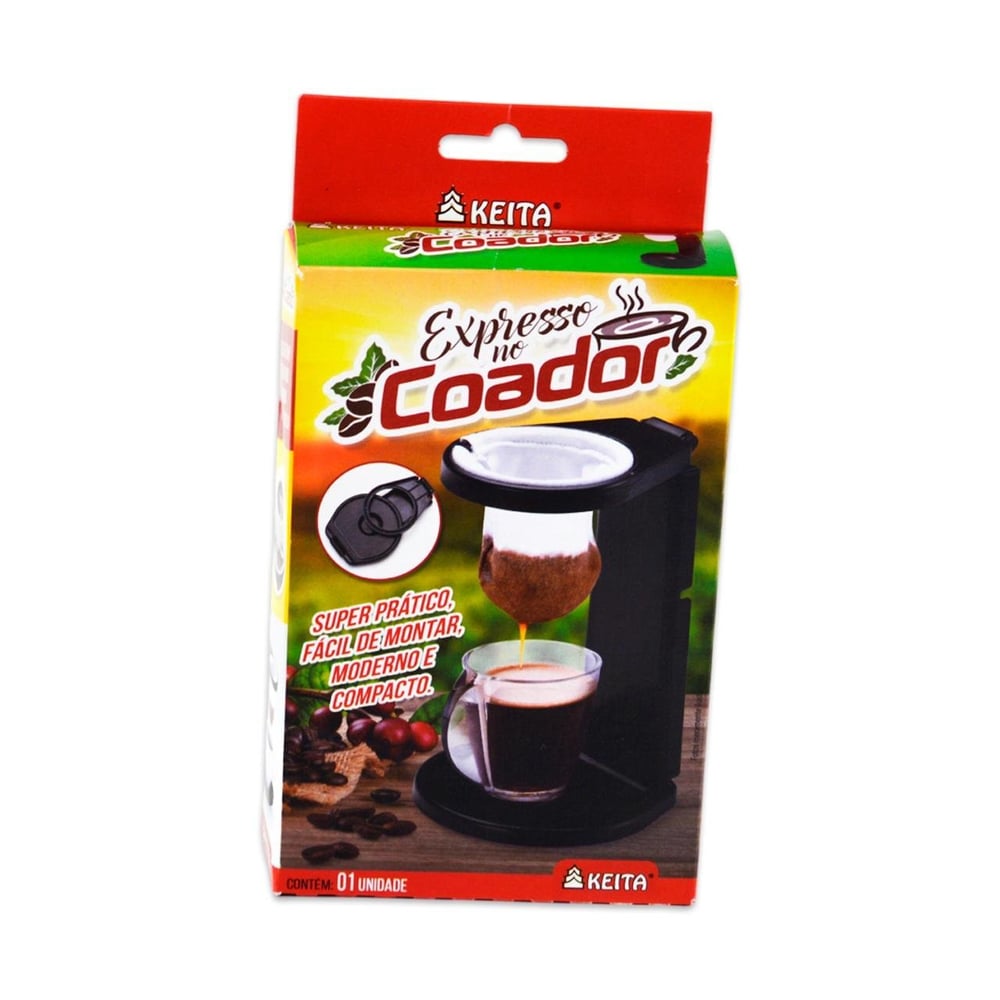 Coador de Café Pano 17cm com Suporte Dobrável