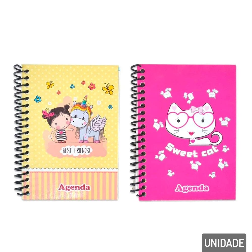 Agenda Permanente 128 FL Espiral Estampas Sortidas