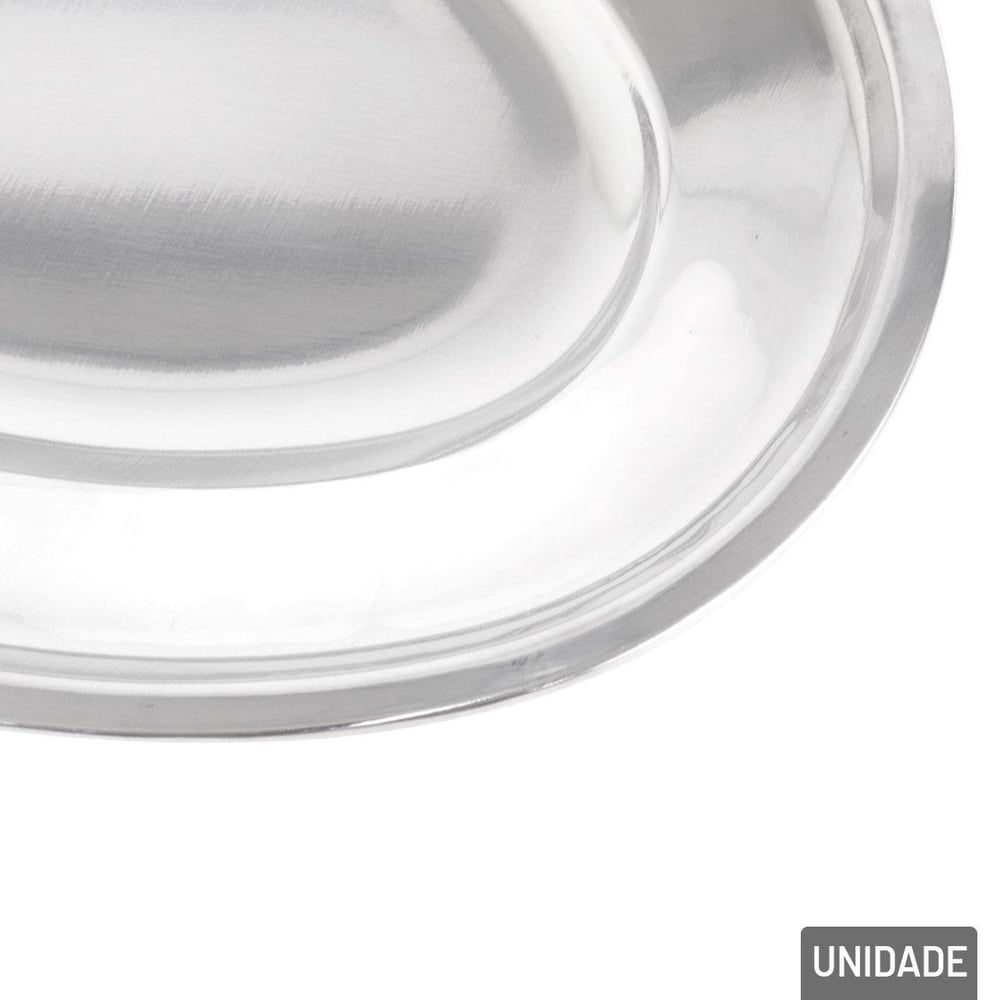 Bandeja de Inox 30x19cm Oval Prata