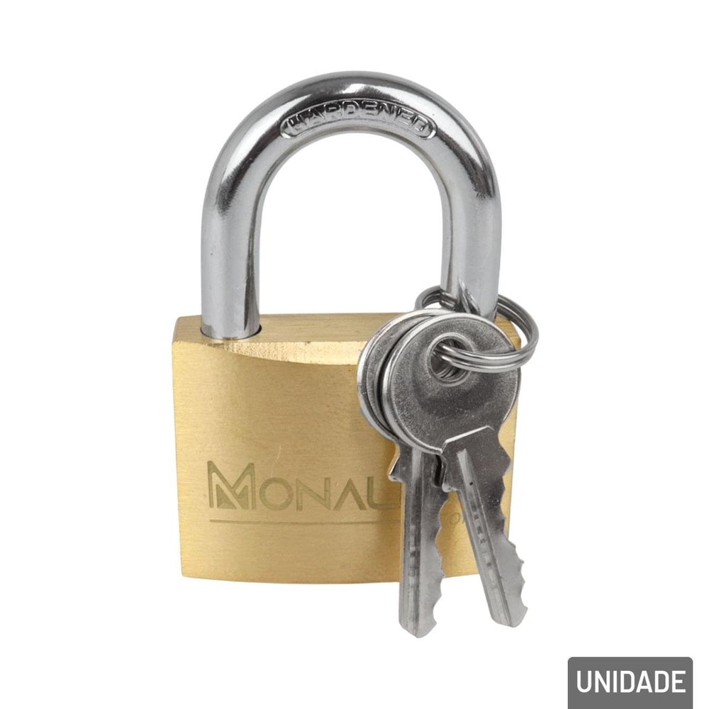 Cadeado 30mm com 2 Chaves Haste Curta Bronze