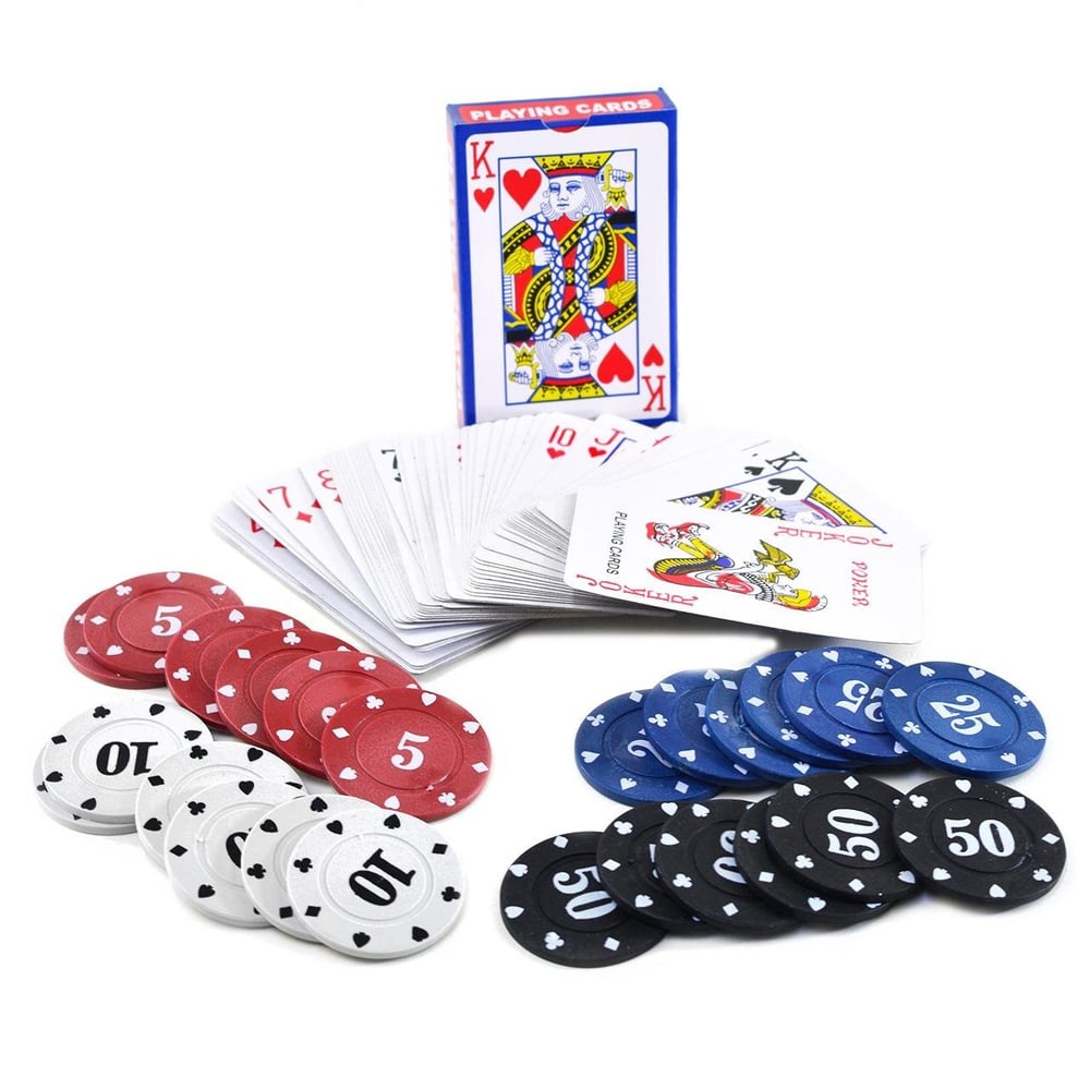 Baralho de Papel 54 Cartas com 24 Fichas de Poker